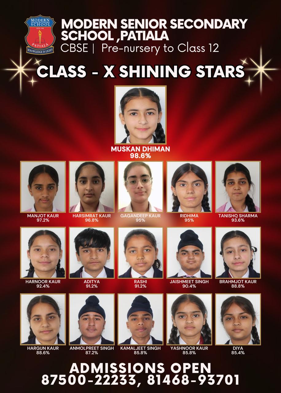 Modern School, Patiala, Excels in Class X Results at Modern Senior Secondary School, Patiala - image 2